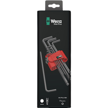 Set of nine metric L-key hex wrenches with holder for tool and power tool accessories under $50 collection