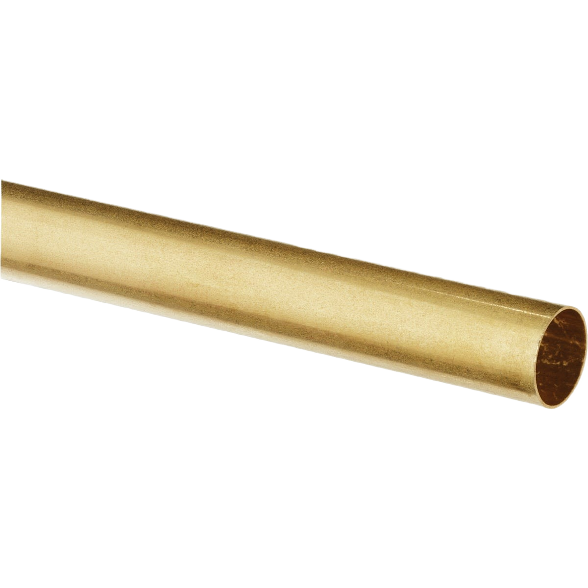 Smooth brass round tube with 1/16 inch outer diameter, suitable for home improvement and tool projects