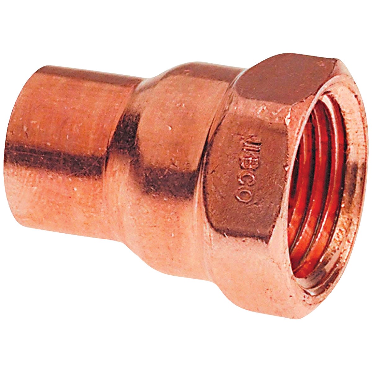 Copper female adapter fitting with threaded interior for plumbing in copper pipe and fittings collection