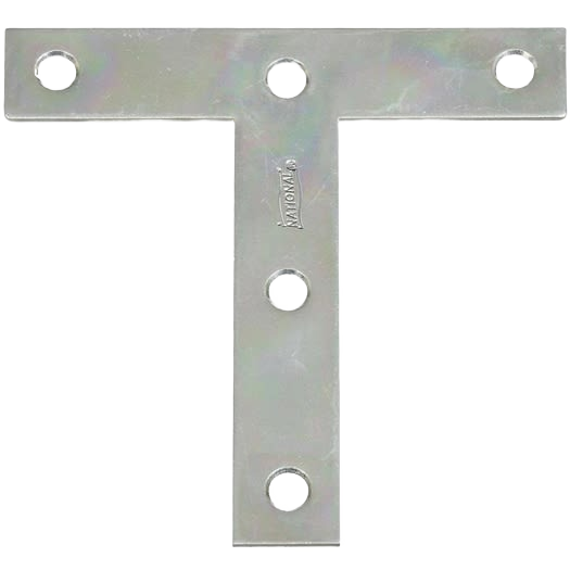 Zinc 4x4 T-plate with countersunk holes for wood joint reinforcement in building hardware and lumber materials under $50