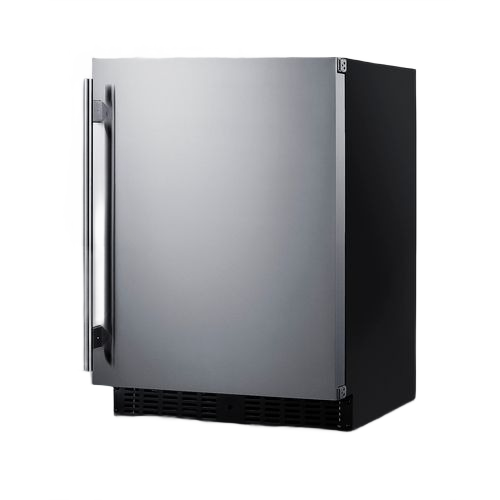 24-inch wide built-in all-refrigerator with left-hand door swing and stainless steel finish in Appliances and Kitchen collections