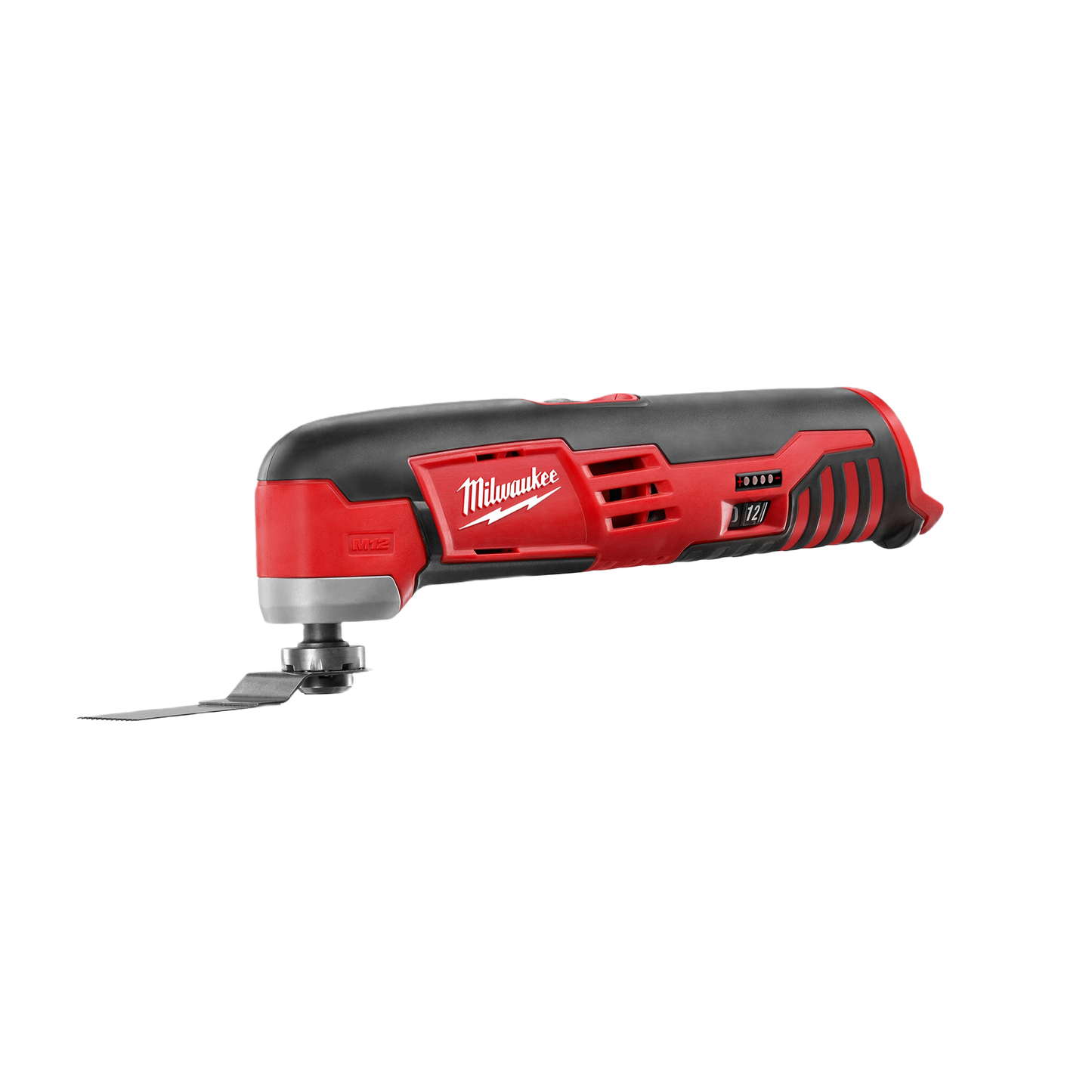 Cordless red and black Milwaukee multi-tool with compact design for versatile home improvement applications