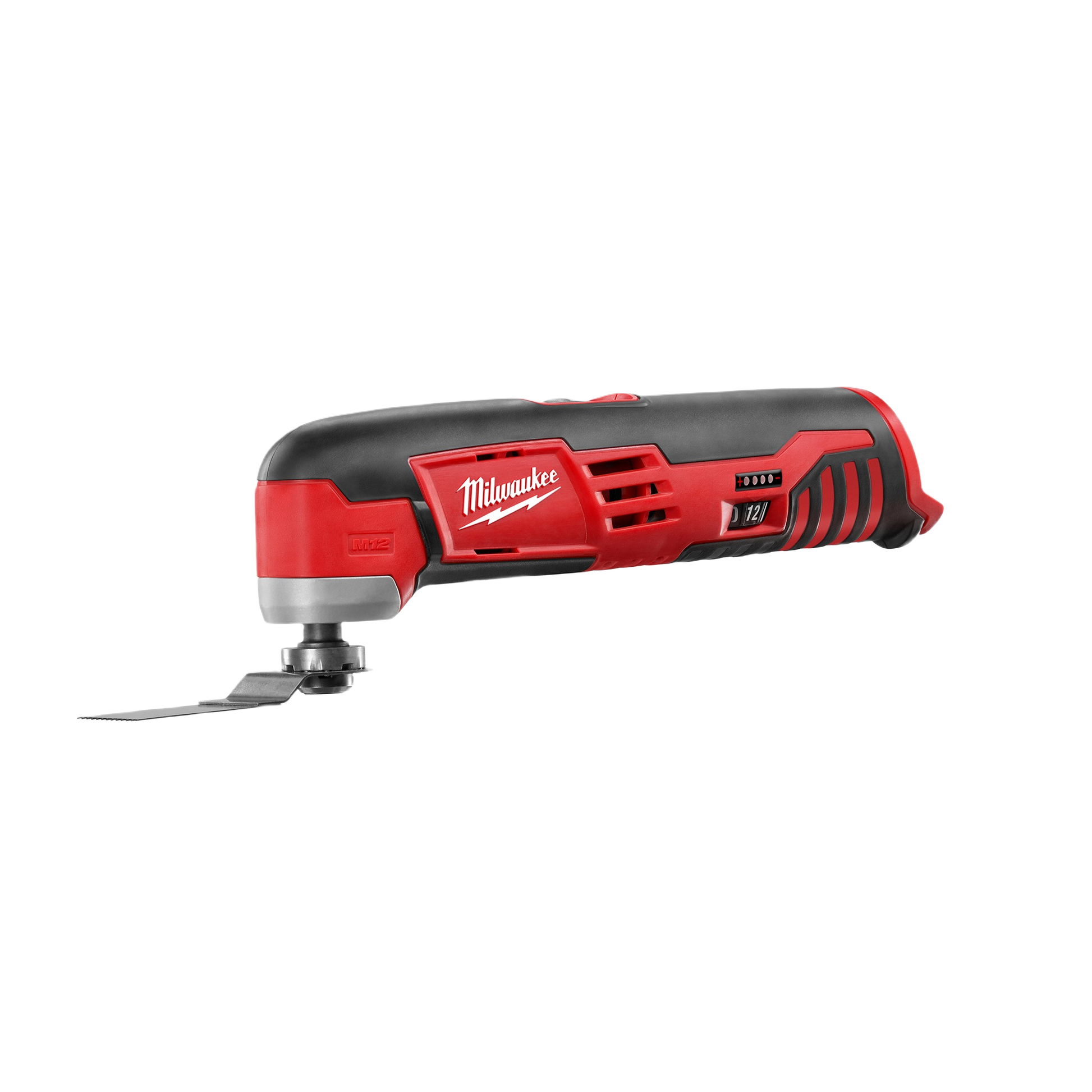 Cordless red and black Milwaukee multi-tool with compact design for versatile home improvement applications
