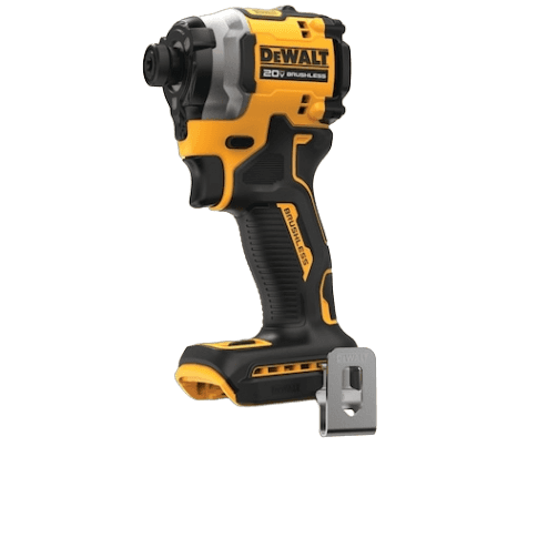 Yellow and black cordless 20V brushless impact driver with 1/4" hex and 3-speed control for home improvement tasks