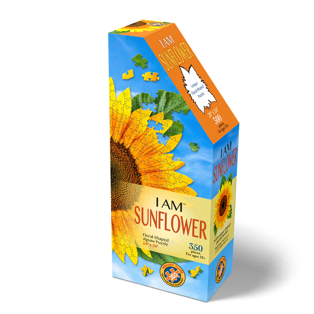Floral shaped sunflower jigsaw puzzle with 350 pieces for ages 10 and up in toys and games collection