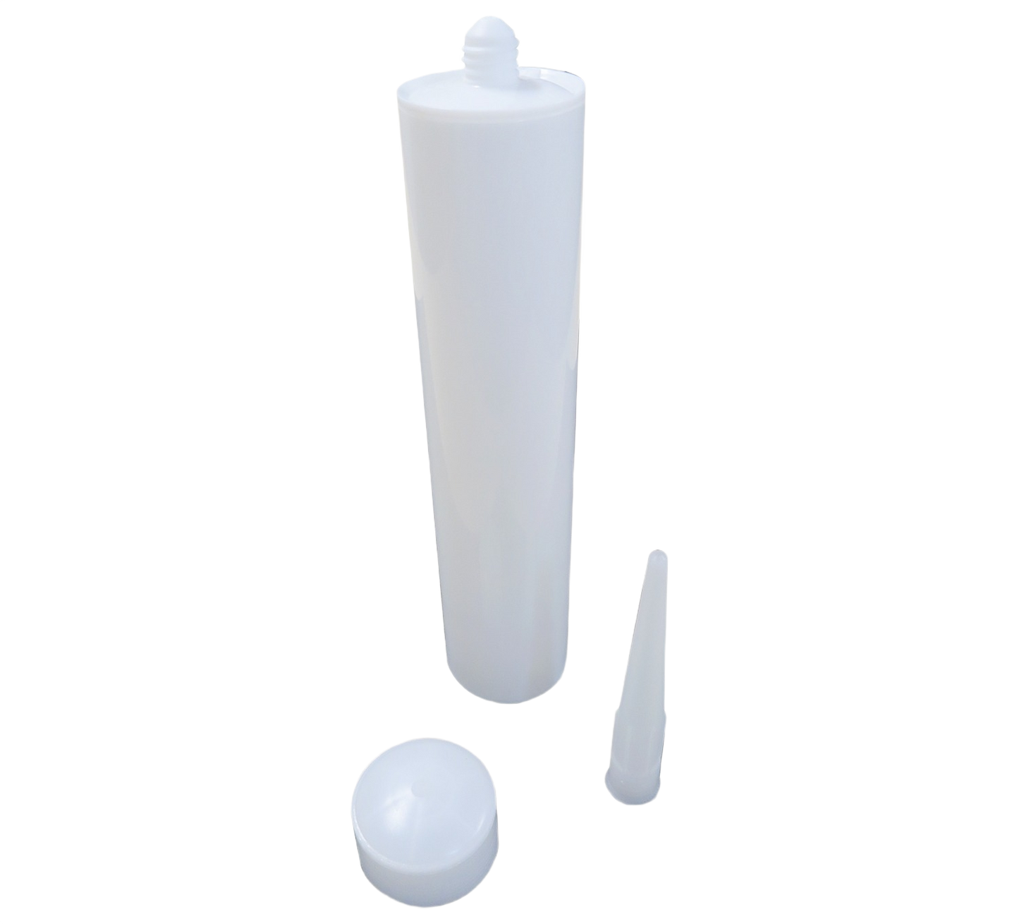White replacement caulking tube with removable tip and cap, part of paint and home improvement supplies under $50 collection