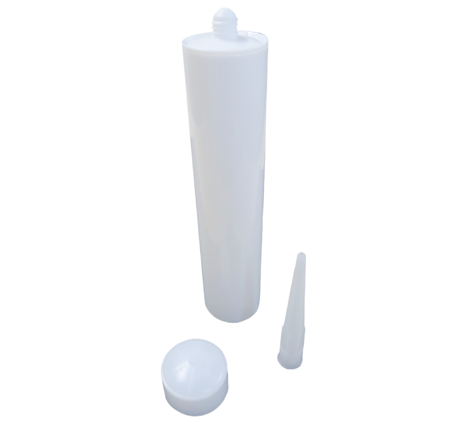 White replacement caulking tube with removable tip and cap, part of paint and home improvement supplies under $50 collection