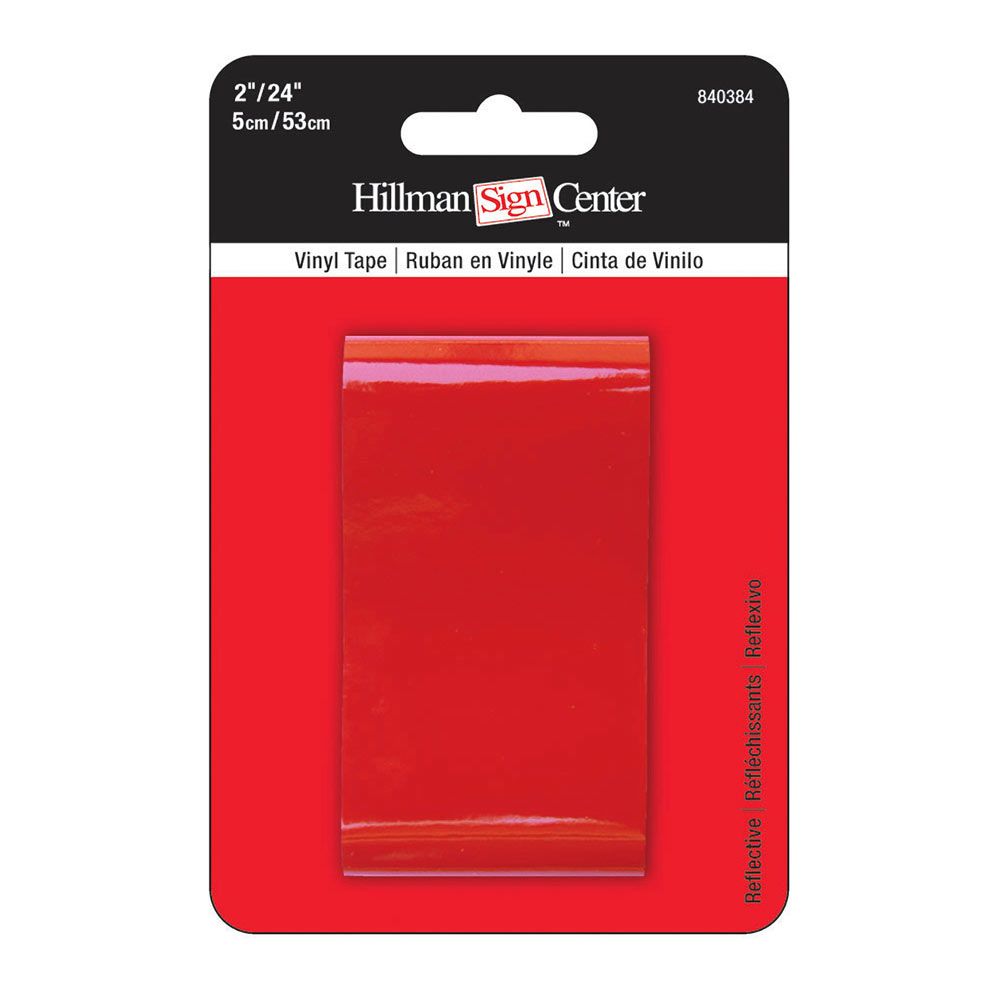 Hillman solid red reflective vinyl tape for automotive, safety, and hardware use in home improvement projects