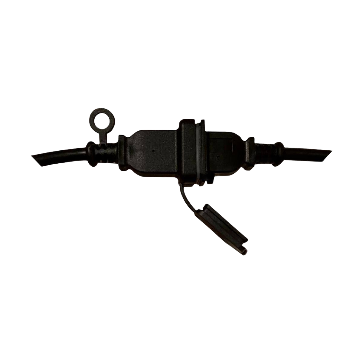 Black weatherproof connector for outdoor string lights in lawn and garden and electrical lighting collections