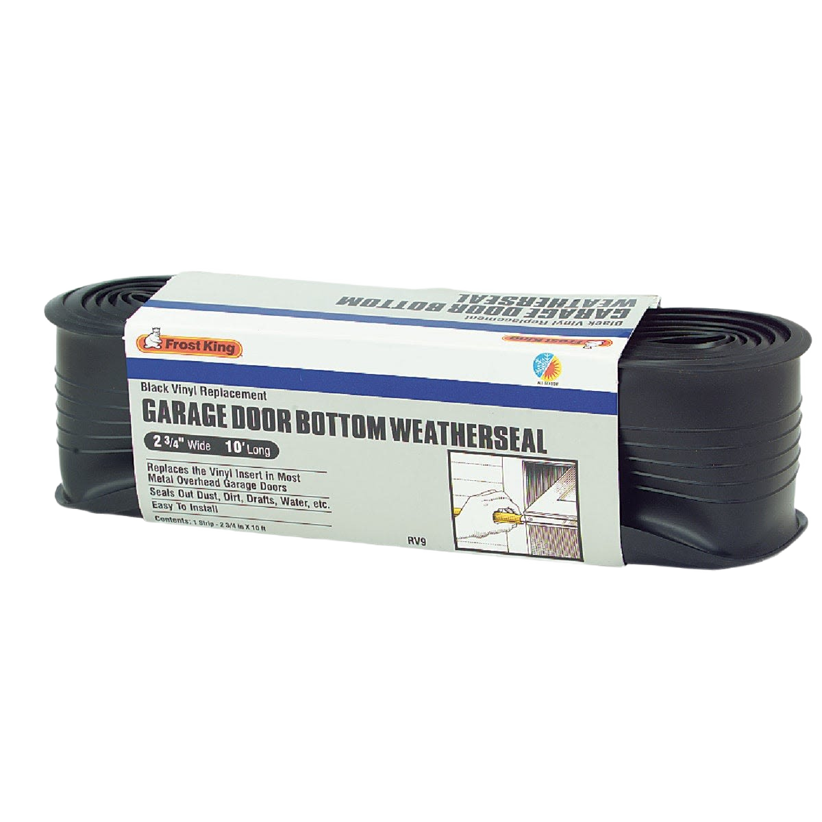 Black vinyl garage door bottom weatherseal replacement strip for sealing out dirt, drafts, and water in home improvement projects under $50