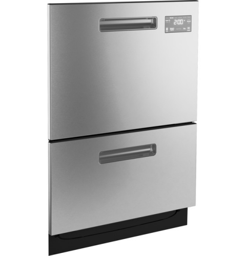 Modern stainless steel double drawer dishwasher with digital display in dishwashers and kitchen & kitchenware collections