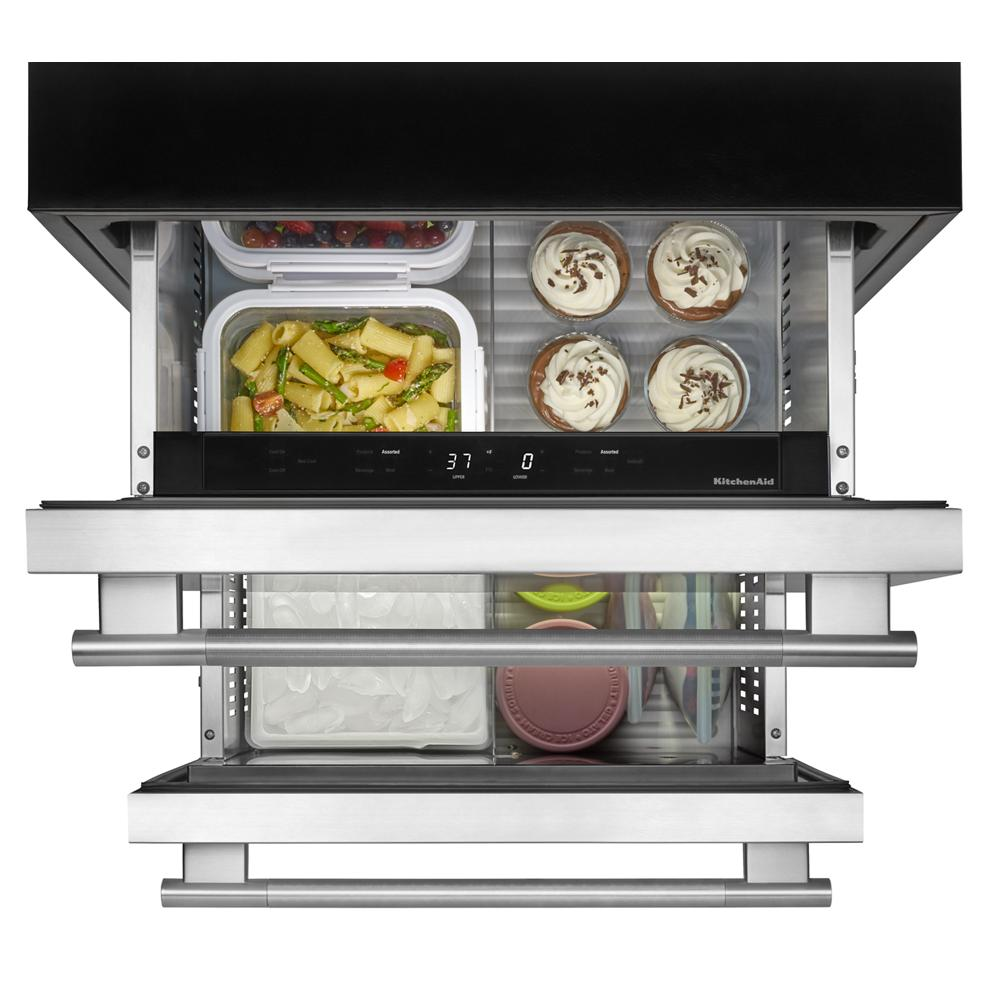 4.2 Cu. Ft. 24-Inch Undercounter Double-Drawer Refrigerator/Freezer with Automatic Ice Maker in Stainless Steel