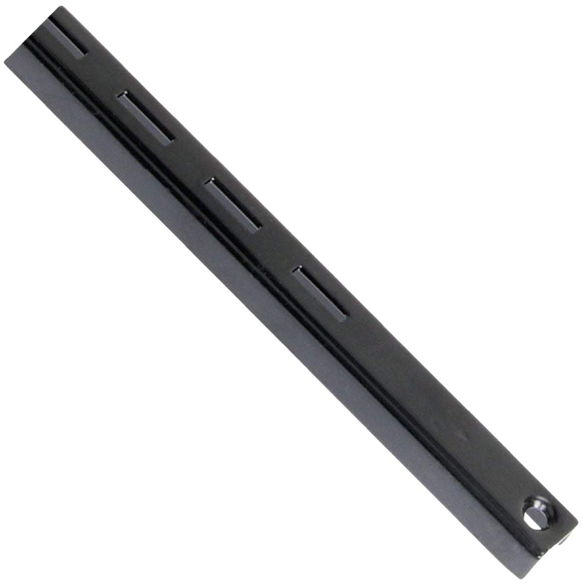 Black steel adjustable shelving standard rail with multiple slots for brackets, part of Storage & Organization collections under $100