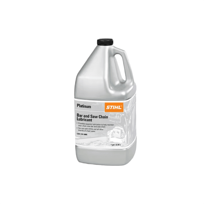 One-gallon container of STIHL Platinum bar and saw chain lubricant for tools and home improvement use