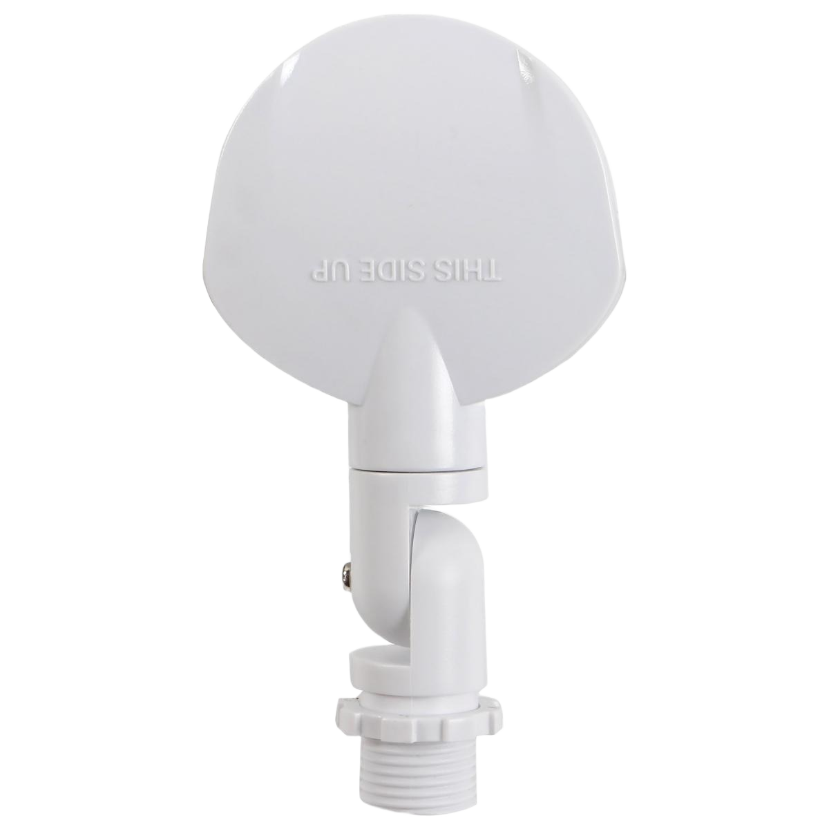 White motion sensor security light with adjustable swivel mount for outdoor lighting and home safety applications