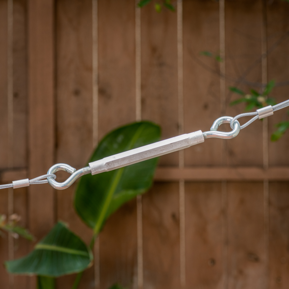 Zinc eye and eye turnbuckle with hex body for adjustable tensioning in hardware and fasteners under $50