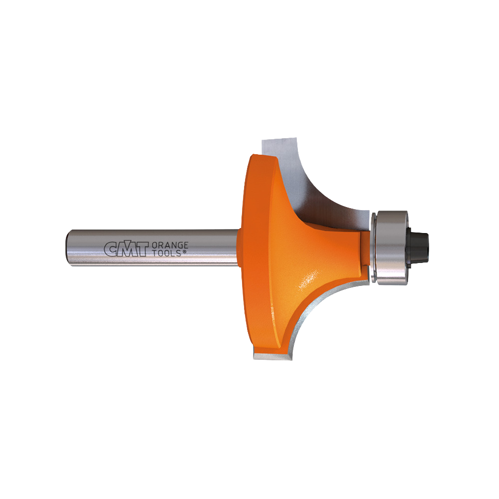 CMT Orange Tools 1-1/4” x 5/8” Roundover Bit With Bearing, 1/4" Shank, Rh
