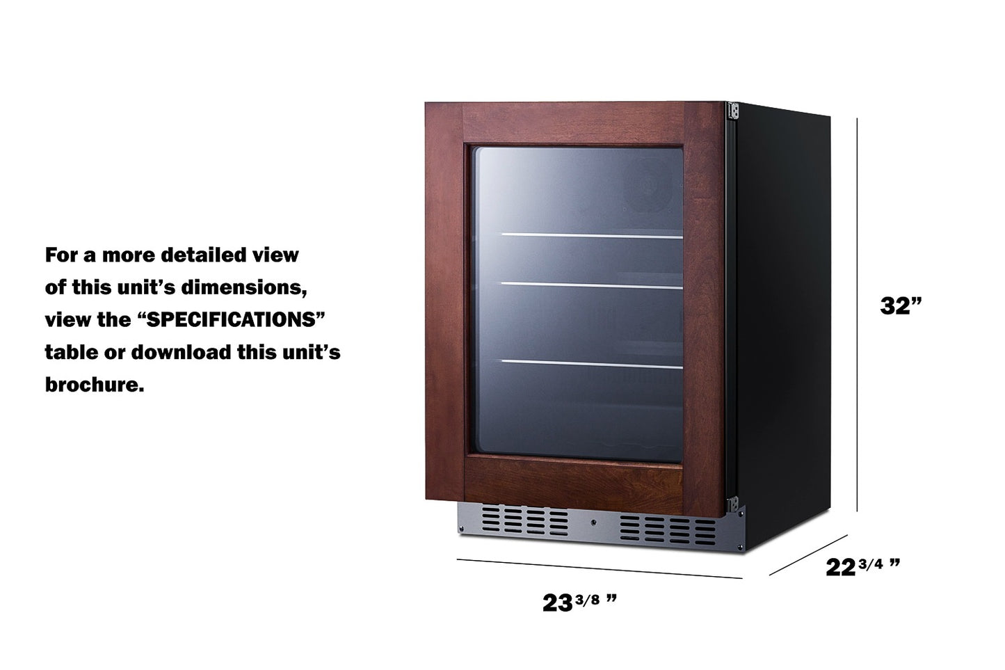 24" Wide Built-In Beverage Center, ADA Compliant (Panel Not Included)