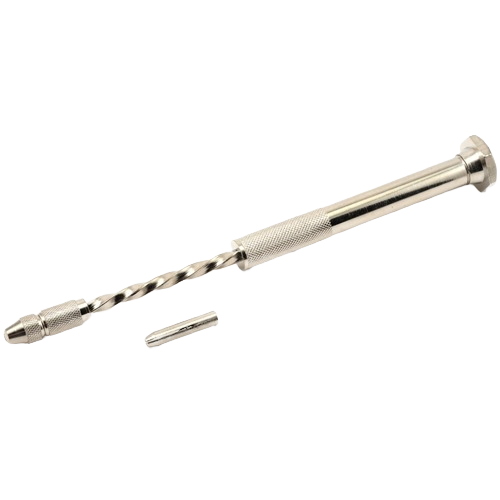 Compact metal push drill with knurled grip and extra collet, suitable for precise drilling in home improvement projects under $50 collection