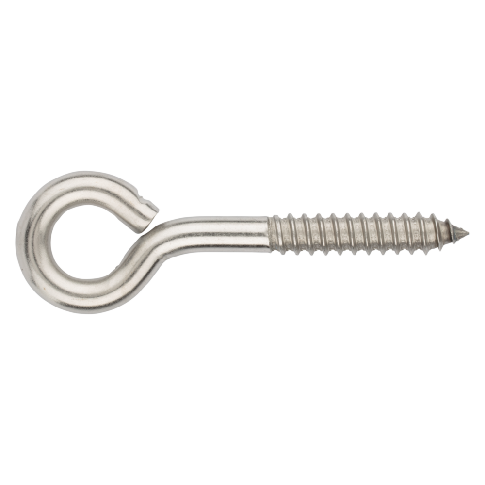 Stainless steel lag screw eye designed for secure fastening in hardware, hooks & eyes, and home improvement under $50