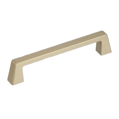 Golden champagne cabinet pull with 5-1/16 inch center-to-center measurement, ideal for furniture hardware collections