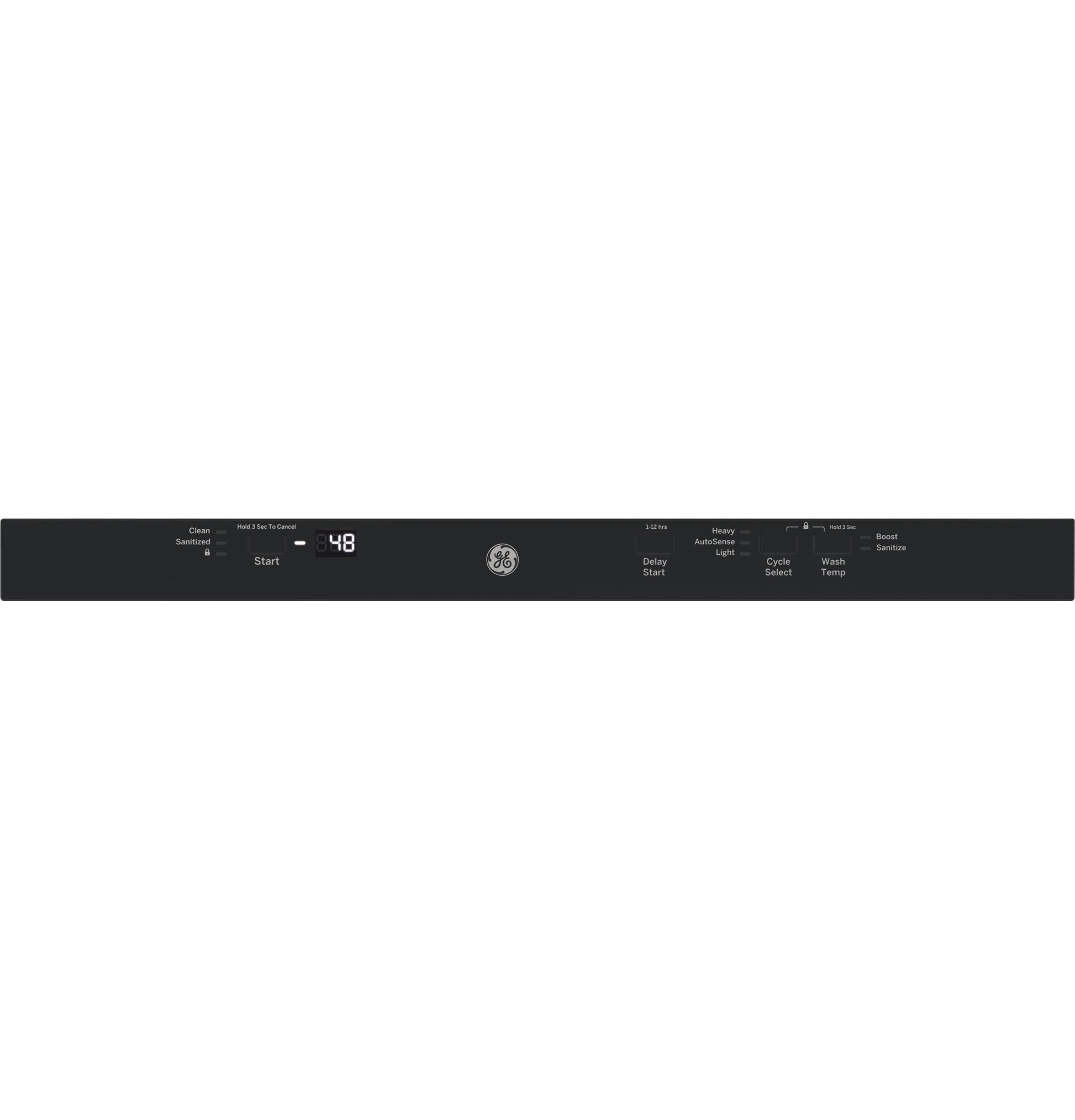 Dishwasher control panel with digital timer, cycle select buttons, and LED indicators from Kitchen & Kitchenware collections