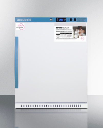 White compact medical-grade refrigerator with digital controls and ADA height for breast milk storage in appliances collection