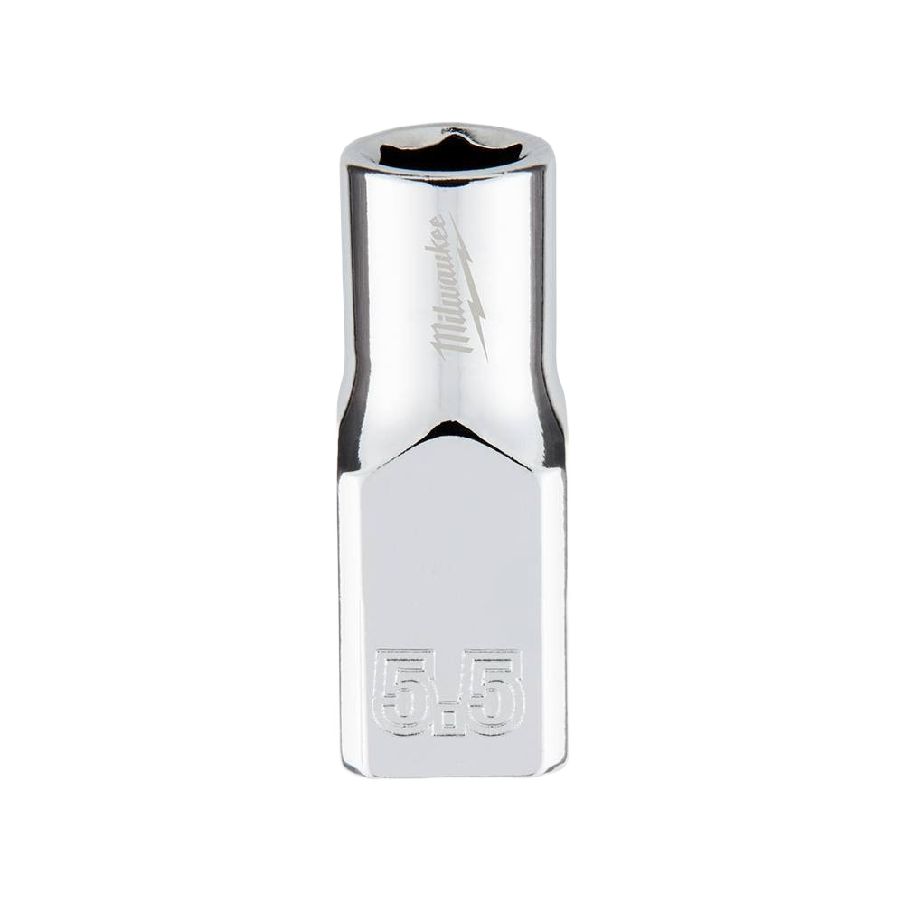 Chrome 5.5-mm 6-point socket with 1/4-inch drive and four flat sides for home improvement and tool use