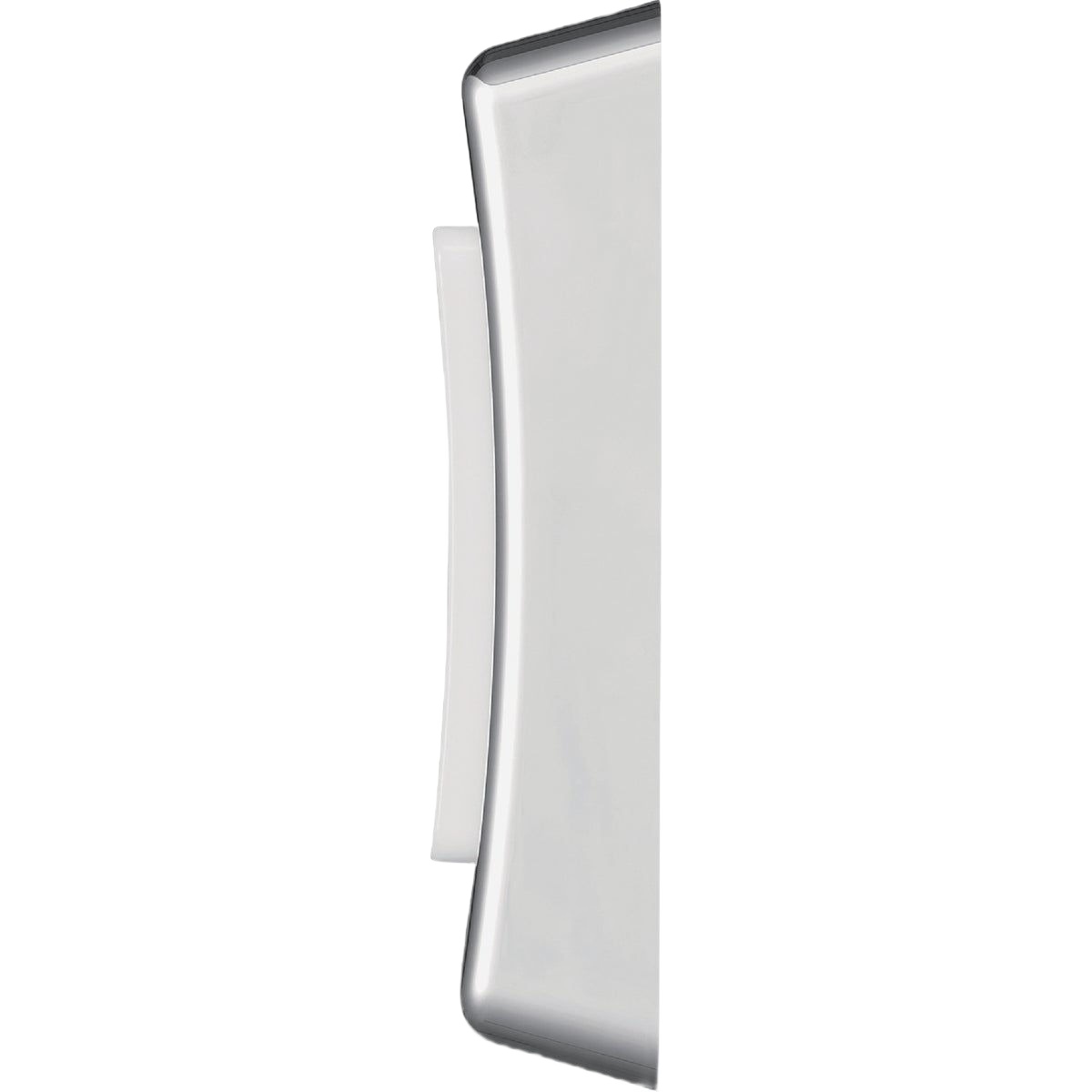 Satin nickel doorbell button with integrated light for easy visibility in home improvement applications