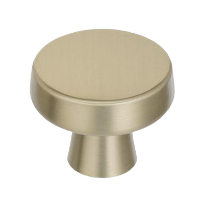 Golden champagne cabinet knob with round, modern design for hardware and furniture accessories collections