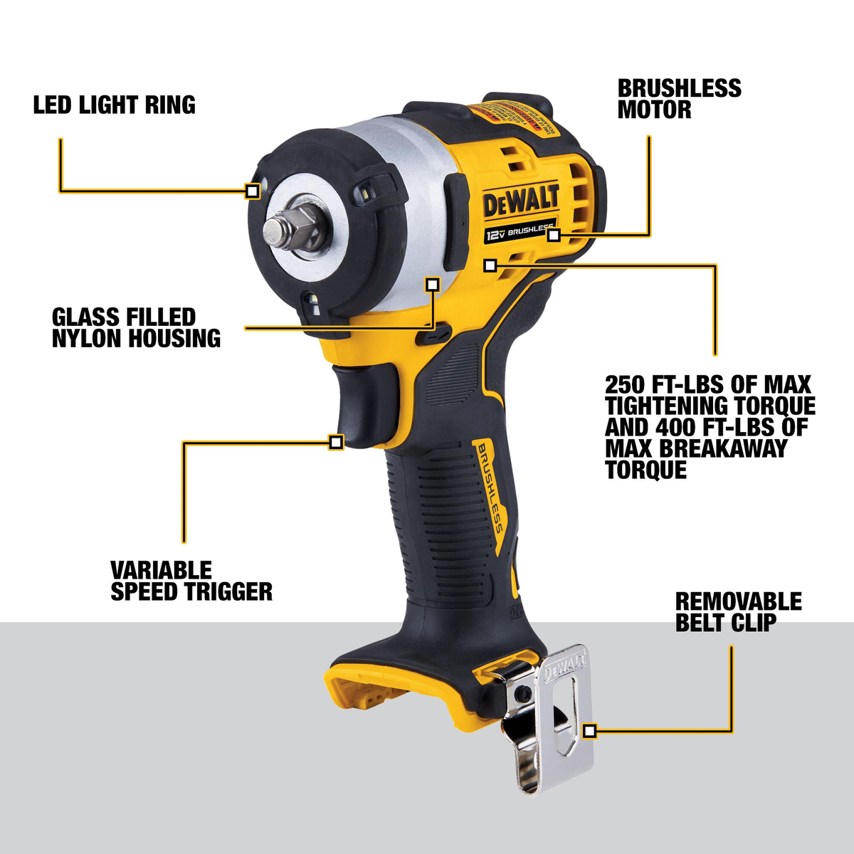 DEWALT XTREME 12V MAX* Brushless 3/8" Cordless Impact Wrench (Tool Only)