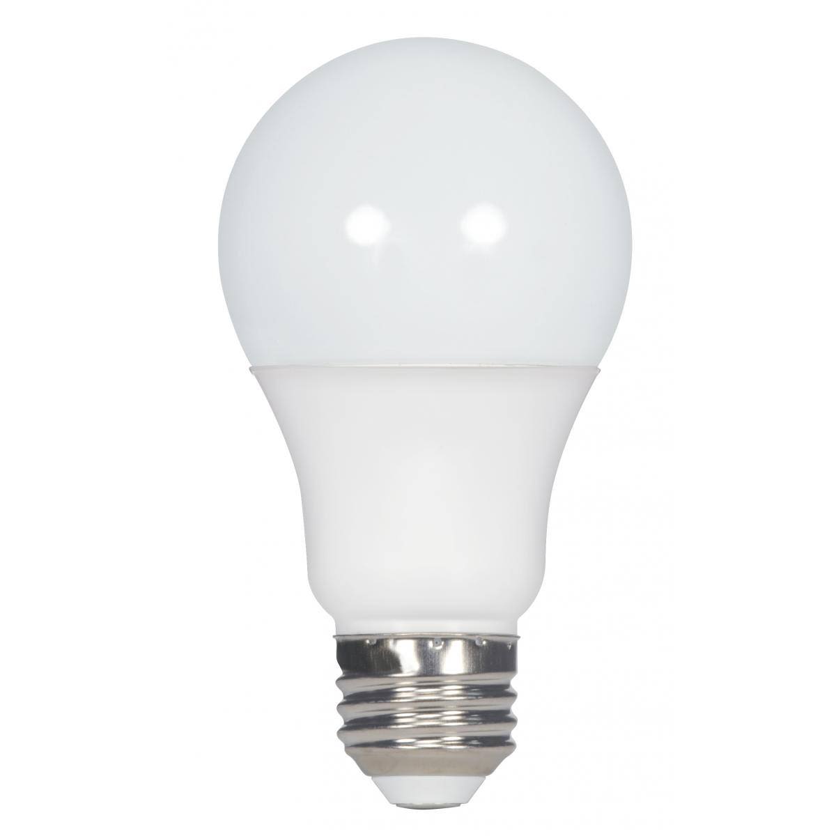 White A19 LED light bulb with standard screw base for efficient home improvement and residential lighting use
