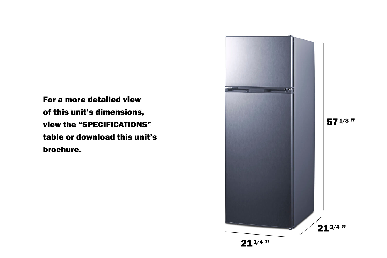 Compact top freezer refrigerator with slim European design, ideal for space-limited kitchens in appliances collection