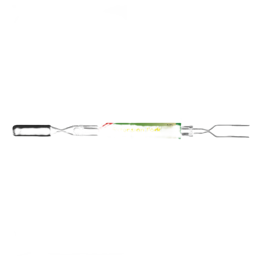 Adjustable chrome-plated roasting fork with black handle for grilling and outdoor cooking in grill accessories collection