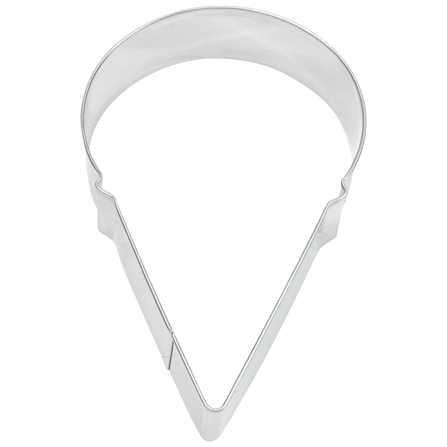 Metal snow cone-shaped cookie cutter measuring 3.75 inches for baking and home kitchen use