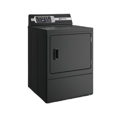 27-inch black electric dryer with sanitizing steam cycle and pet-friendly features in appliances and electric dryers collections