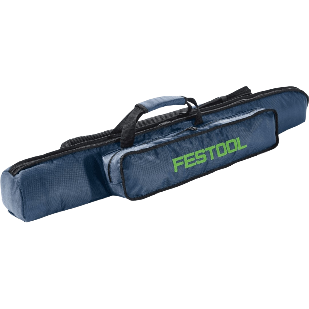 Durable navy blue tripod bag with green logo, designed for tool storage and easy transport in home improvement use