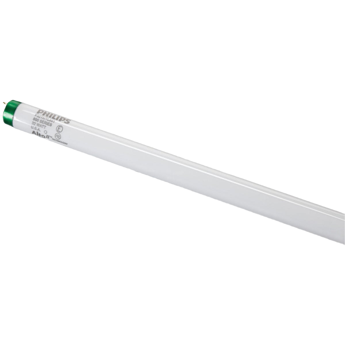 T8 medium cool white fluorescent tube light bulb with bi-pin ends for indoor lighting and electrical fixtures