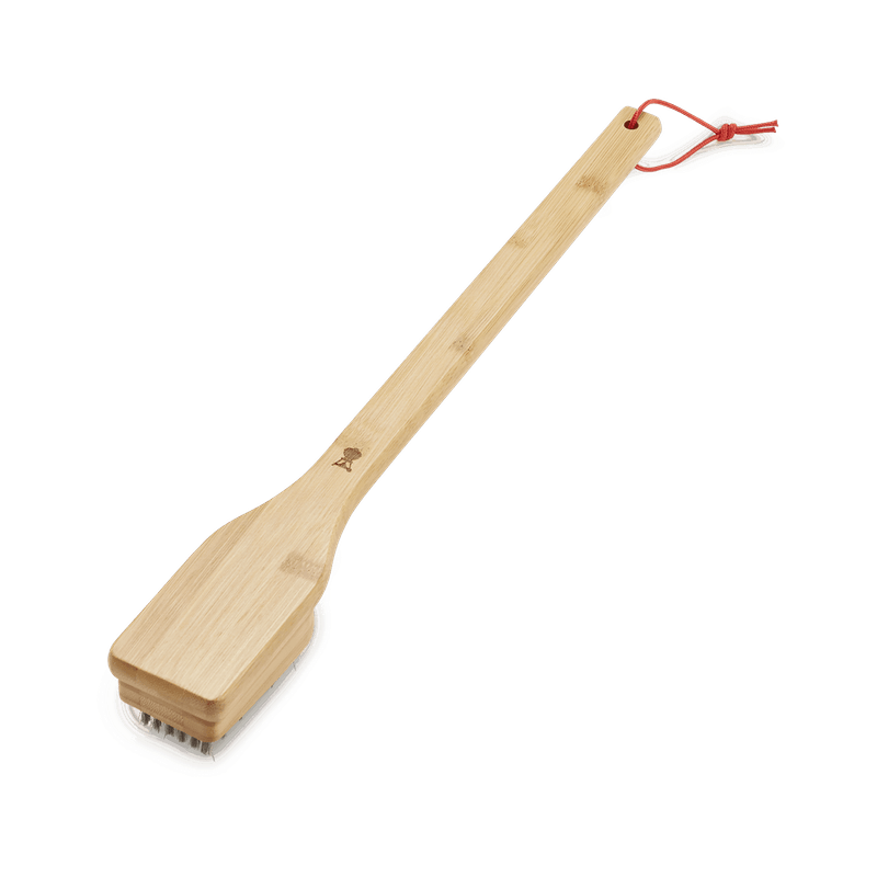 Bamboo grill brush with stainless steel bristles and long handle for outdoor grilling and cooking accessories under $50 collections