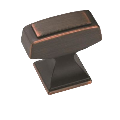 Oil-rubbed bronze cabinet knob with copper brush accents for furniture hardware and home improvement collections under $50