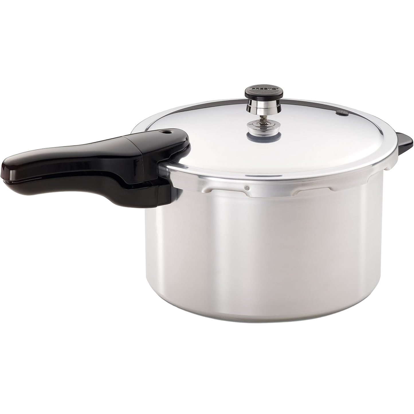 Aluminum pressure cooker with black handle and lid knob in kitchenware and small kitchen appliances collections