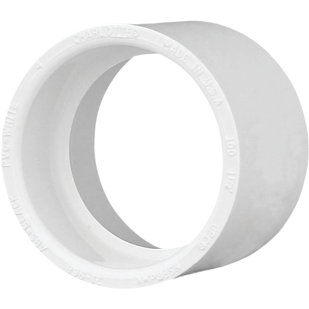 White PVC hub coupling for 1-1/2 inch DWV pipes in plumbing and pipes & fittings under $50 collection