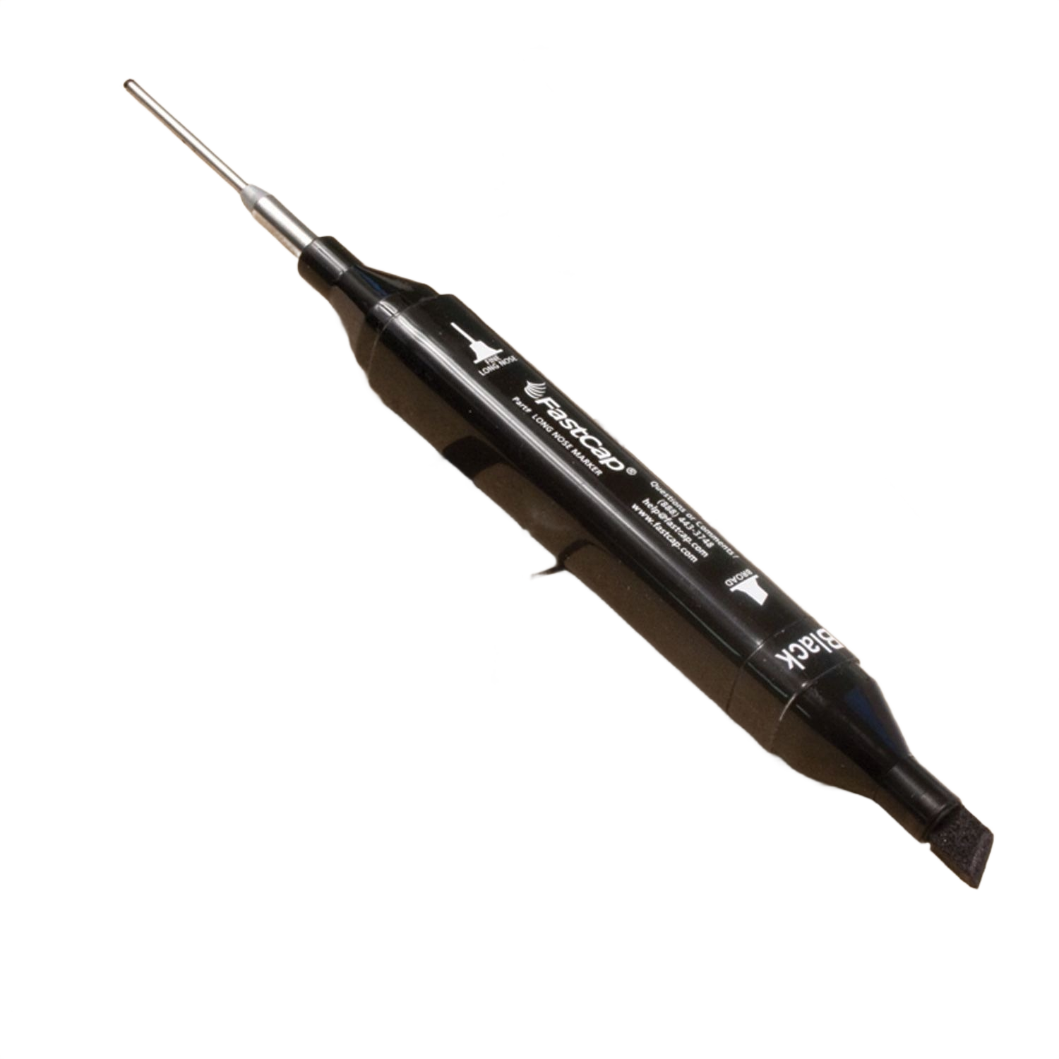Black ergonomic marking tool with fine precision tip for detailed work in tools and home improvement tasks