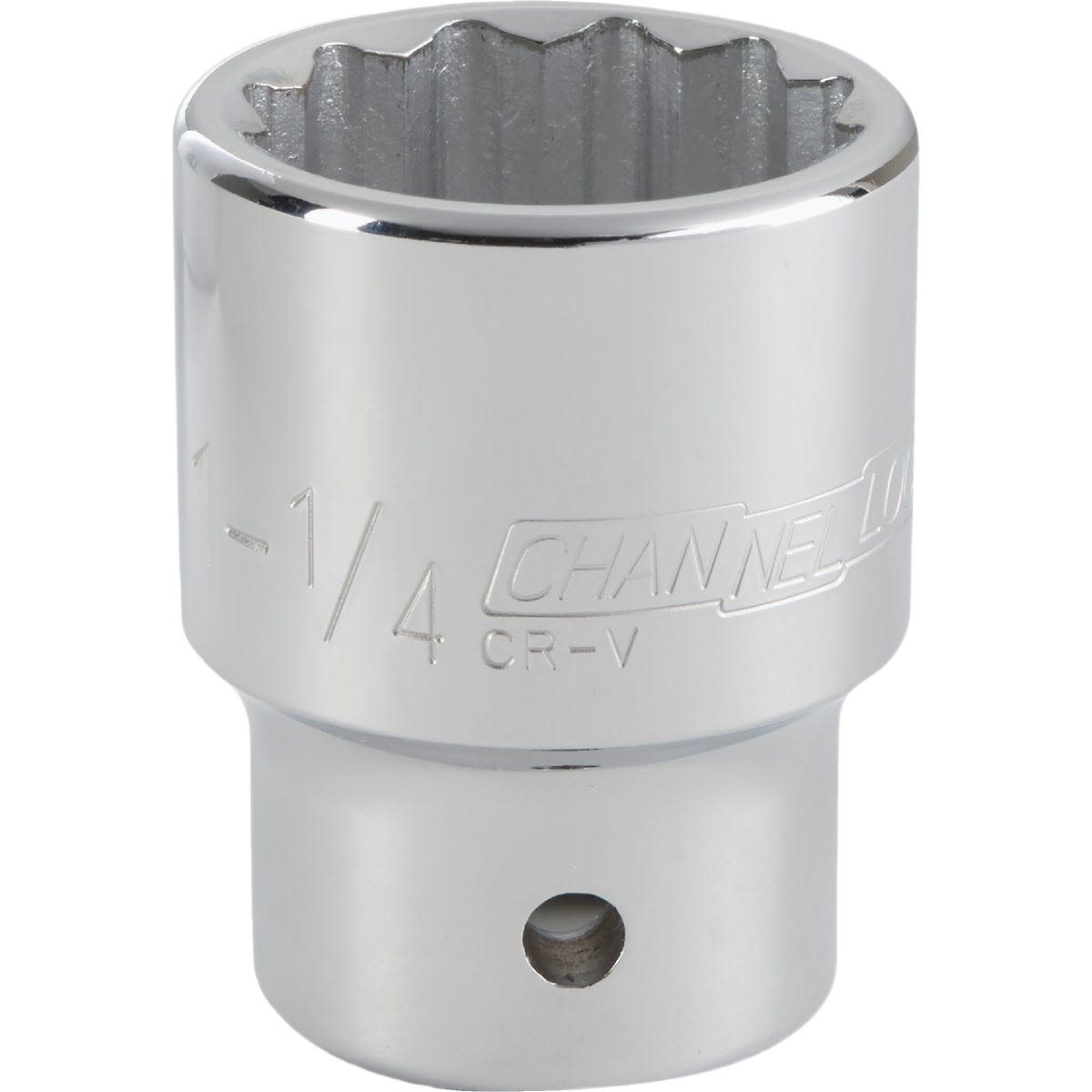 Chrome-finished 1-1/4 inch 12-point shallow socket with 3/4 inch drive for sockets and ratchets under $50 collection