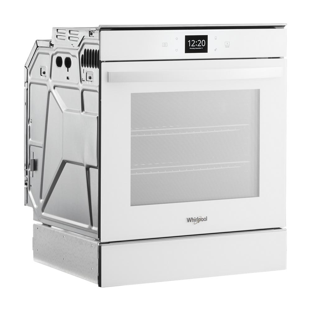 White convection wall oven with glass door, digital display, and stainless steel sides in Wall Ovens collection