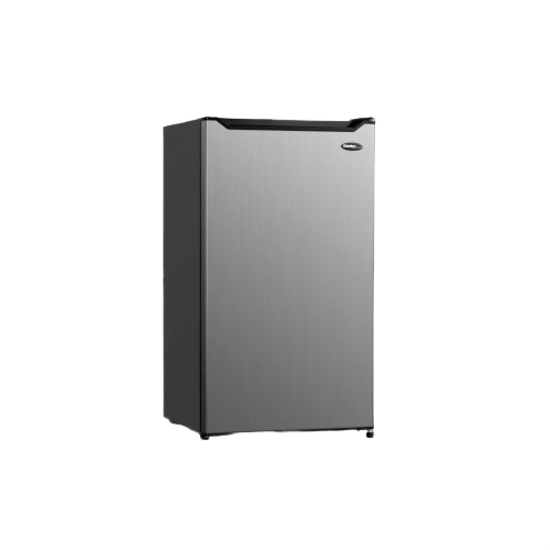 Compact stainless steel mini refrigerator with full width freezer section in Appliances and Mini Refrigerators collections