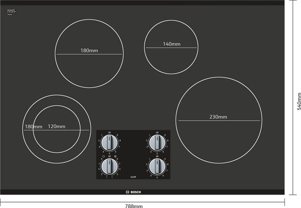 500 Series, Electric Cooktop, 30, Without Frame