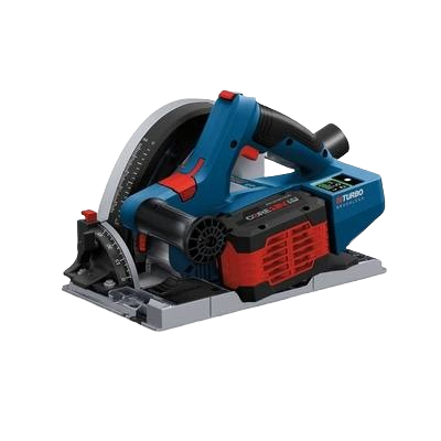 Cordless 5-1/2 inch track saw with battery and ergonomic handles for precise home improvement cutting tasks