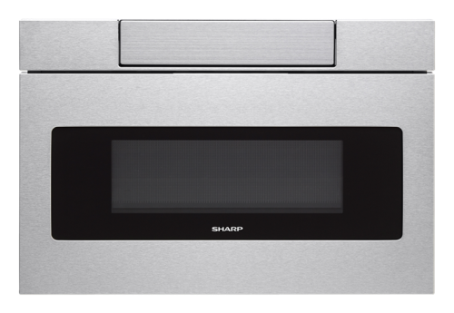 Stainless steel microwave drawer with flat panel design and easy touch open, in Microwaves and Appliances collections