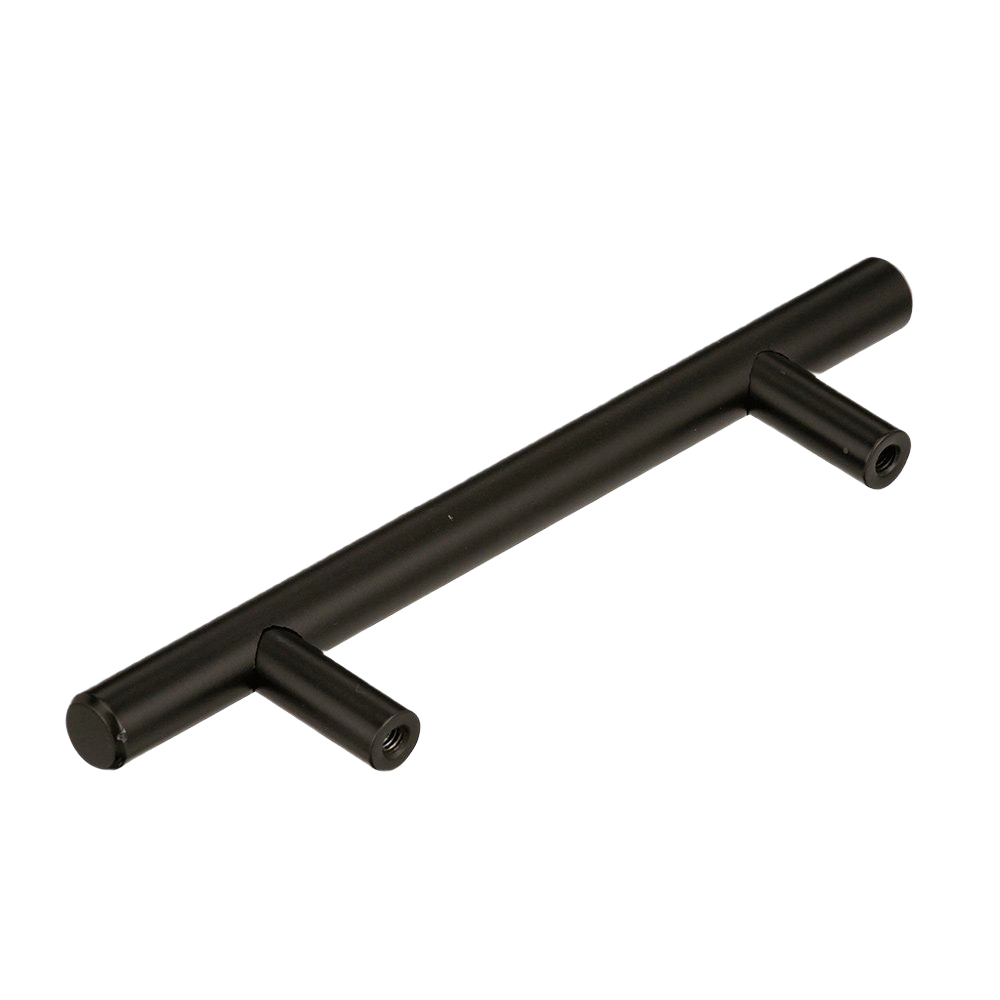 Black bronze bar pull with 3-3/4 inch center spacing for Cabinet & Furniture Hardware collections under $50